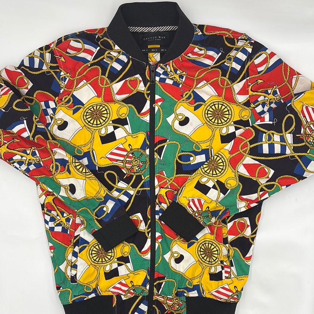 Cactus Man Ricky Singh Multicolor Nautical Zippered Windbreaker